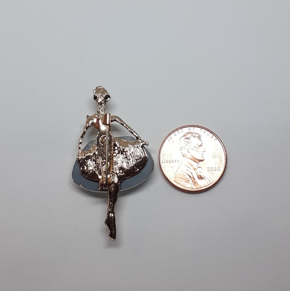 Rhinestone ballerina brooch ballet dancer - Picture 5 of 5